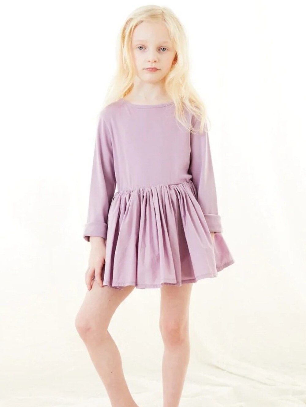 OEUF FLOUNCY DRESS VALERIAN LAVENDER PURPLE